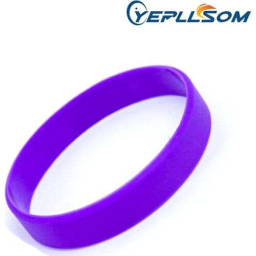 YERLLSOM 100pcs/Lot High Quality purple silicone bracelets wristbands for promotional gifts BK011