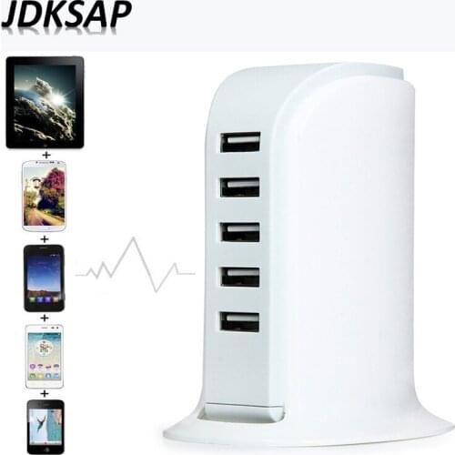 Suitable For Xiaomi Huawei iPhone Mobile Phone Charger Vertical Socket 5 USB Socket Power Board USB Power Adapter Fast Charger