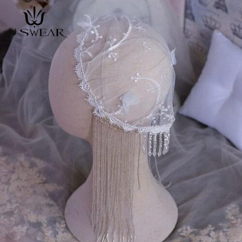 Vintage Handmade Silk Lace Crystal Hat Bridal Hair Accessory for Wedding Bride Hair Jewelry Wedding Hat Headpiece Tocado Novia