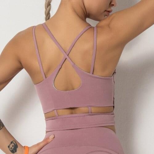 2021 Fitness Yoga Top bodybuilding halters Women Sexy Sports Bra Push Up Female Fitness Gym Bra Crop Vest Running Workout Sports