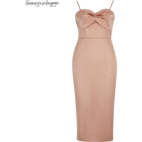 Summer Womens Sexy Sleeveless Pink Spaghetti Strap Bodycon Dress 2021 Fashion And Elegant Celebrity Club Party Dresses