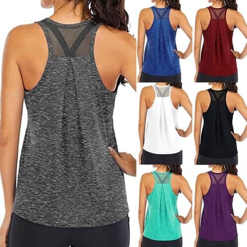 Yoga Vest Women Running Shirts Sleeveless Gym Tank Tops Womens Sportswear Quick Dry Breathable Workout Tank Top Fitness Clothe