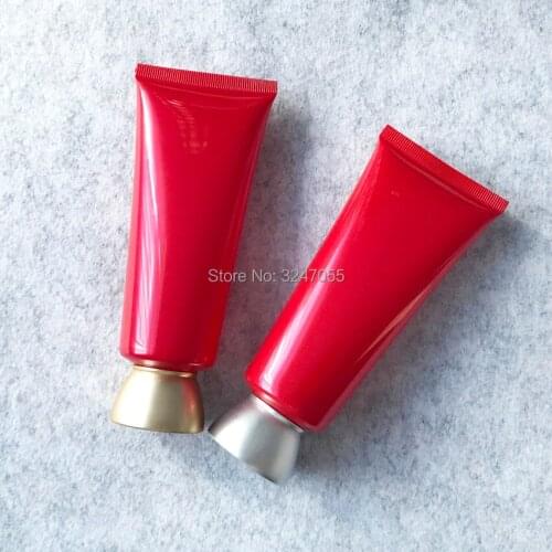 100ml/g Red Cosmetic Hand Cream Squeeze Soft Tube, Plastic Elegant Hose Soft Tube for Cosmetic Products, Soft Foundation Bottle