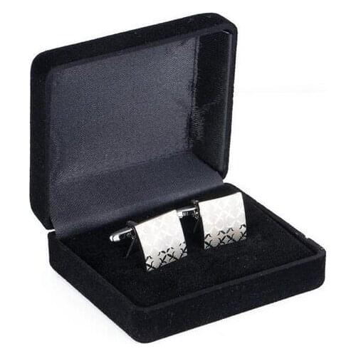 120pcs/lot Classic Black Flocking Cufflink Box Velvet Cuff Links Packing Storage Boxes Carring Cases Mens Jewelry Gift Boxes Wholesale