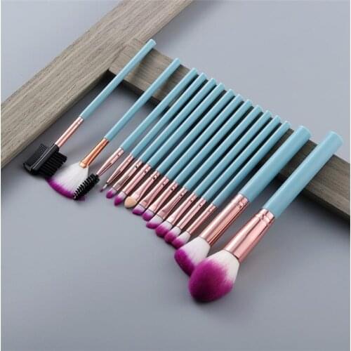15Pcs Candy Color Makeup Brushes Foundation Powder Eyeshadow Eyebrow Brush Set Cosmetic Tool Profesional Maquillaje