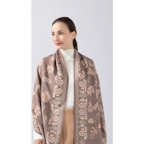 2021Luxury brand winter double-sided floral scarf womens cashmere warmth and thick soft shawl scarf