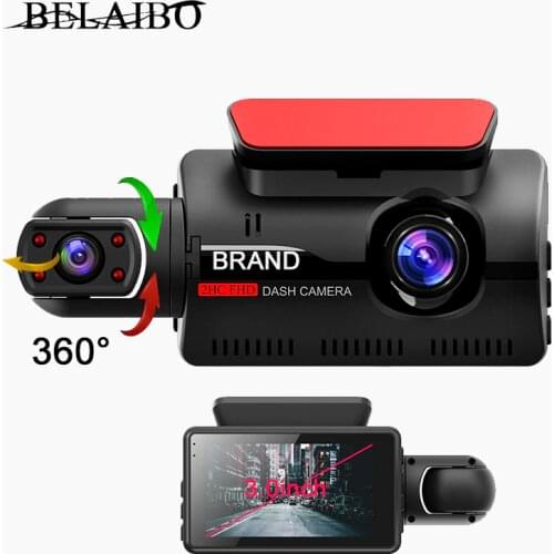 2 Lens Car Video recorder HD1080P Dash Cam Car Black Box 3.0inch IPS Camera Recorder Night Vision G-sensor Loop Recording Dvr