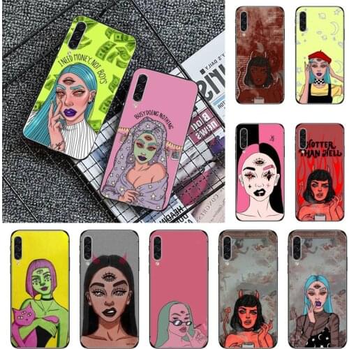 Devil Woman Bad girl smoke eyes Phone Case For Samsung galaxy A S note 10 7 8 9 20 30 31 40 50 51 70 71 21 s ultra plus