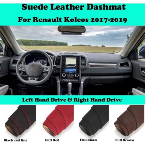 For Renault Koleos 2017 2018 2019 Suede Leather Dashmat Dashboard Cover Pad Dash Mat Car-Styling Carpet Accessories LHD RHD