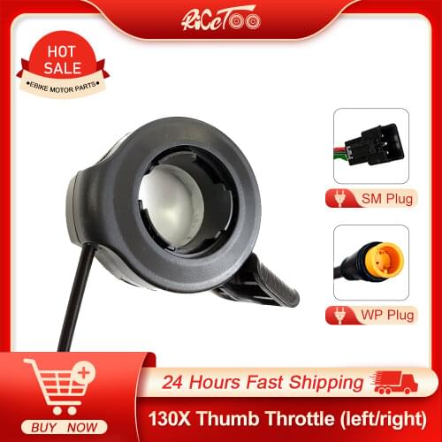 Electric Bicycle WUXING 130X Thumb Throttle 12V24V36V48V60V72V SM/Waterproof Plug Ebike Left/Right Hand Accelerator Accessories
