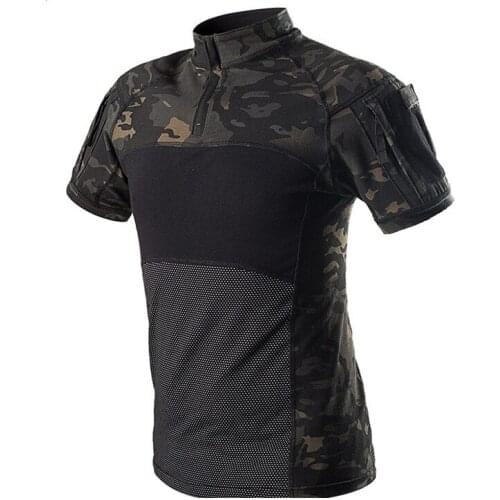 Summer Men Camouflage Military Army T-Shirt Frog Soldiers Combat Tactical Hunting Shooting Climbing Sports Camo Short Sleeve