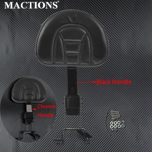 Motorcycle Backrest Mounting Kit Adjustable Plug In Front Driver Rider Seat Black/Chrome For Indian Models 2014 2015 2016-2018