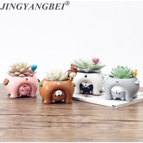 Creative Decorative Desktop Pot New Arrival 1pcs Lovely Animal Succulent Pot Micro Landscape Home Garden Decoration