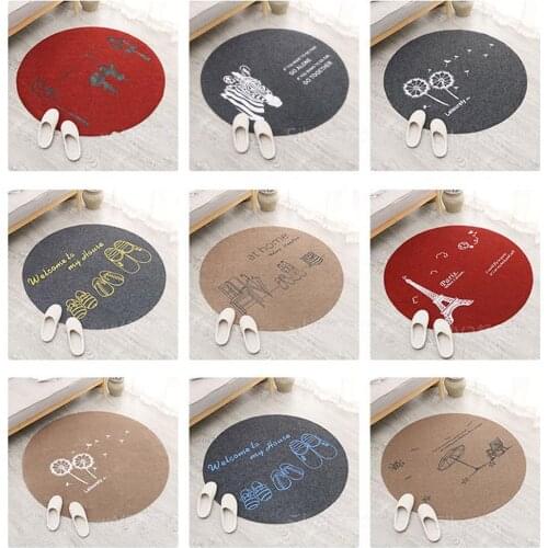 Round Shape 60cm Diameter Floor Pad Living Room Bedroom Door Carpet Anti-Slip Computer Desk Carpet Floor Protect Mat