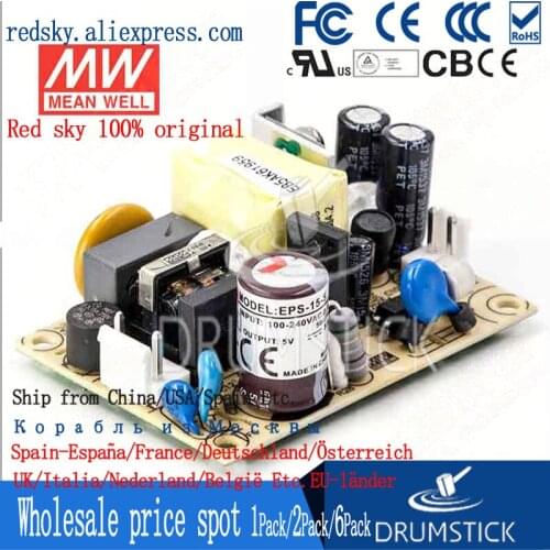 Nice MEAN WELL 2Pack EPS-15-5 5V 3A meanwell EPS-15 5V 15W Single Output Switching Power Supply