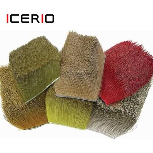 ICERIO 5 Piece Natural Deer Hair for Fly Tying Dry Flies Hopper Caddis Wings and Bodies Spinning Bass Bugs Making Material