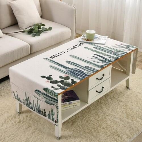 Nordic Cactus Pattern Living Room Tablecloth Rectangular Tea Table TV Cabinet Covering Cloth Bar Counter Tablecloth