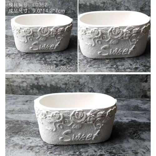 Nordic creative simple cement concrete flower pot silicone mold Rose European style home multi-flower flower