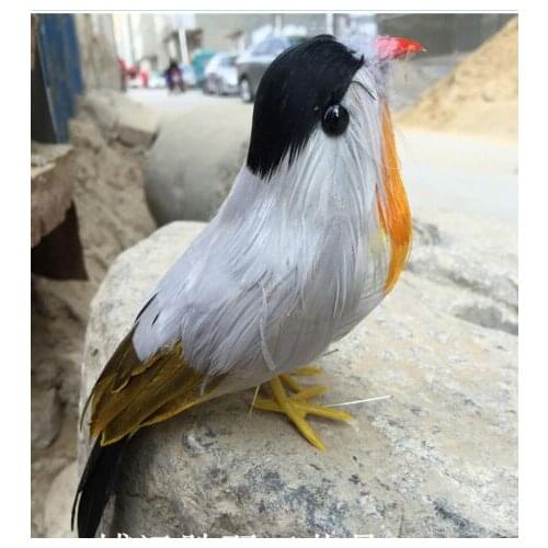 New simulation white&orange bird model polyethylene&furs bird model gift about 16cm 1479