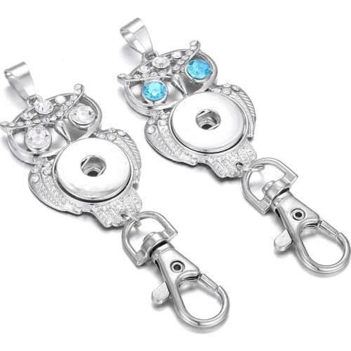 2019 New Snap Jewelry Metal 18mm Snap Button Keychain Jewelry for Men Women Cute Key Rings Key Chain