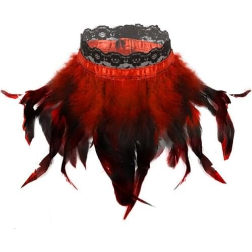 2020 New Cosplay accessory sexy feather collar Victorian Steampunk Lace Choker Masquerade Party accessories