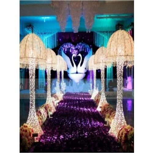 New Wedding Decor Centerpieces led Light Up jellyfish Roman Column Road Leads for Party Decoration Props