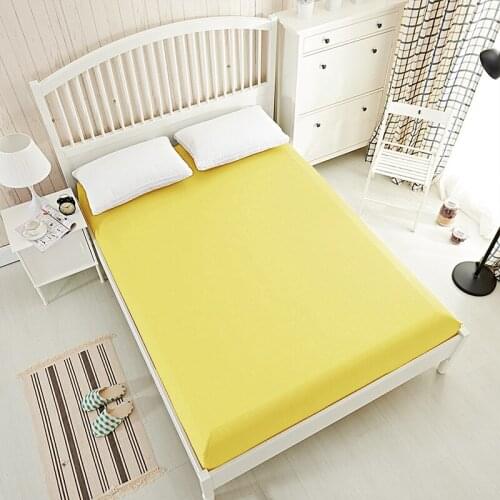 Solid color fitted sheet bed Sheet King bedsheet bedding,bed linen,bed mattress cover White Gray Black Yellow