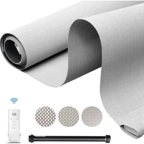 TuyaSmart Life Block-out Roller Blinds with Curtain Motors Work with Google Home Alexa 5% Sunshine Fabric WiFi Smart Blinds