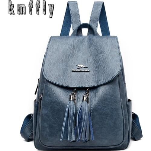 2020 New High Quality Leather Women Backpacks Large Capacity School Bags Travel Backpacks Designer Bags mochila Women Backpacks