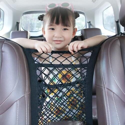 Car Interior Trunk Seat Back Elastic Mesh Net Car Styling Storage Bag Pocket Cage velcro Grid Pocket Holder Car Accessories Trun