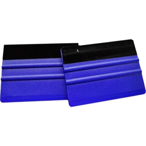 10x7cm Film Tool Scrapers High quality Vinyl Wrap Decal Squeegee With Soft Felt Edge Durable PP plastic 2pcs Blue