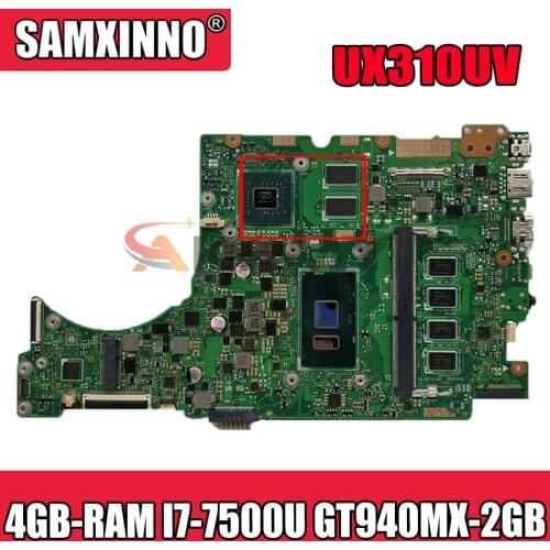 UX310UV Laptop motherboard for ASUS UX410UQK (14 inch) UX410U UX310U original mainboard 4GB-RAM I7-7500U GT940MX-2GB