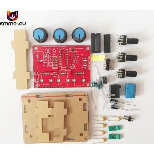 XR2206 Function Signal Generator DIY Kit Sine/Triangle/Square Output 1Hz-1MHz Adjustable Frequency Amplitude + Case