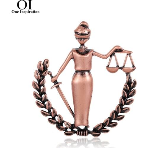 OI Rose Gold Peace Women Brooch Pins Alloy Legal lawyer Badge Collar Clip HIjab Pins Suit Coat Wheat Ears figure Brooches
