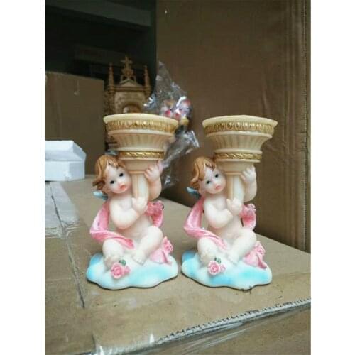 1pair Christian Catholic holy candle holders statue of the cross of Jesus praying altar ornaments