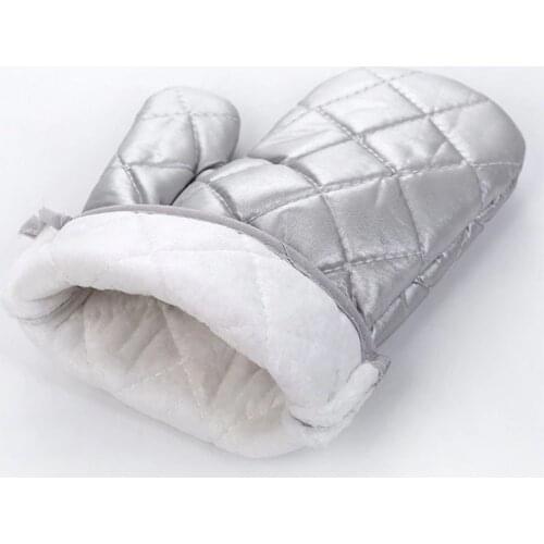 1 Piece Cotton Oven Gloves Heat-Resistant Anti-Scald Gloves Kitchen Cooking Microwave Gloves Non-Slip Thick Gloves