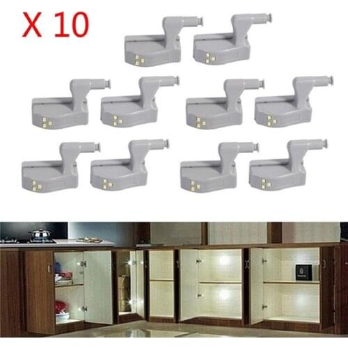 10Pcs Cabinet Light LED Smart Touch Induction Cupboard Inner Hinge Lamp Sensor Light Night Light Closet Wardrobe Kitchen Cabinet