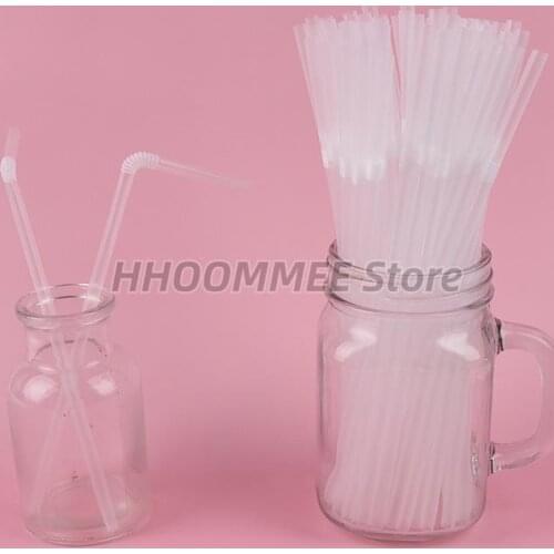 100Pcs/Pack Cocktail Straws Flexible Straws For Birthday Wedding Party