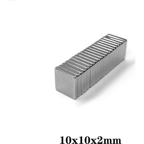 20/50/100/200/300pcs F 10x10x2 mm N35 Strong Square NdFeB Rare Earth Magnet 10*10*2 mm Neodymium Magnets 10mm x 10mm x 2mm