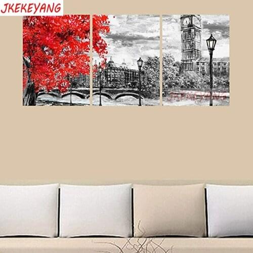 3pcs 5D Diy round/square diamond painting London street view Diamond Mosaic Embroidery cross stitch Y3597