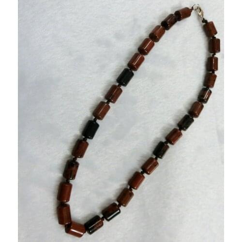 3pcs Bohemian Jewelry Natural Quartz Stone Mahagony Obsidian Unakite Columns Stone Matching Necklaces Women Beaded Necklace Free