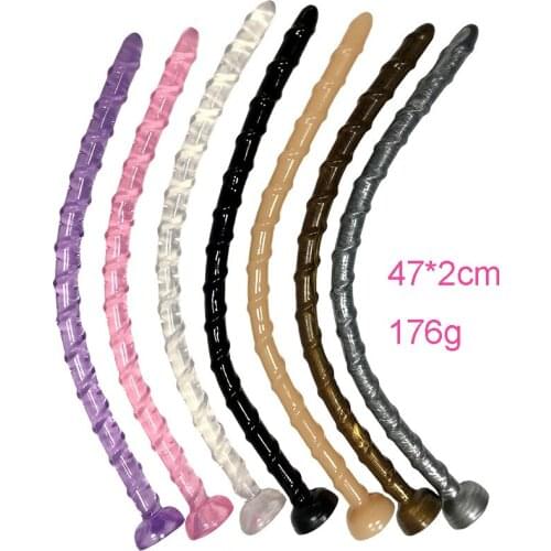 47cm Long Jelly Dildo Anal Butt Plug Sex Toys For Gay Adults Soft Anal Beads Men Prostate Massager Erotic Sex Product For Women