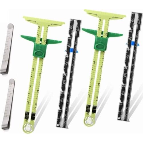 5-in-1 Sliding Gauge Measuring Sewing Ruler Tool Fabric Quilting Ruler for Knitting Crafting Sewing Beginner Supplies