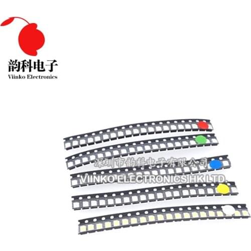 5 Values* 20pcs=100PCS Bright 3528 1210 SMD LED Kit Red/Green/Blue/Yellow/White 20pcs Each LED Diode 3.5*2.8*1.9mm
