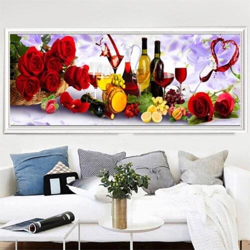5D Diy Diamond Painting Wine Flowers Full Round Drill Embroidery Sale Picture of Rhinestone Mosaic Christmas DecorationZP-2009