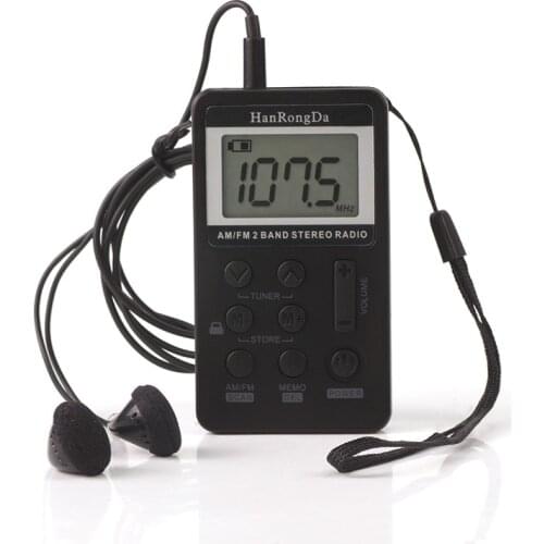 Am Fm Mini Portable Digital Display Radio Lithium Rechargeable Small Radio USB Interface Two bands Stereo