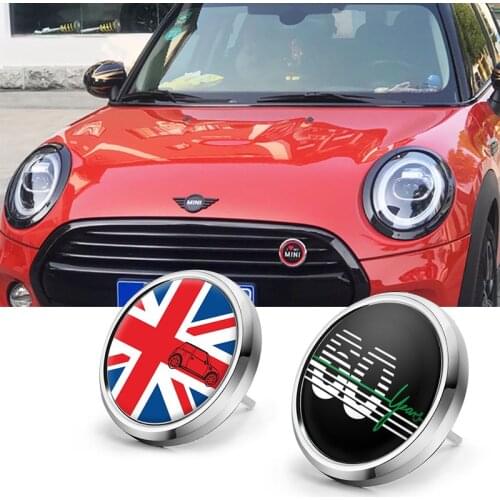 Car Front bumper grille metal logo 3D badge sticker For BMW MINI COOPER S JCW F54 F55 F56 F60 R55 R56 R60 Exterior Accessories