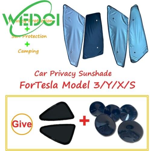Car Sunshade for Tesla Model 3/Y/S/X Camping Accessories Privacy Film Custom-Fit Sun Visors Sun Blinds 4PCS/SET