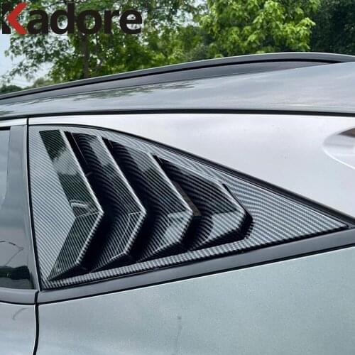 For Hyundai Tucson 2021 2022 Carbon Fiber Rear Car Styling Window Louver Shutter Cover Trim Stickers Accessories 2pcs/set