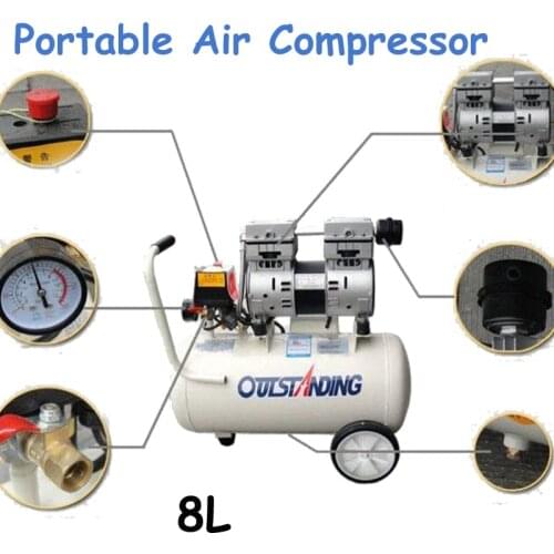 Noisy Less Light Tool Portable Air Compressor 0.7MPa Pressure 8L Air Pool Cylinder Economic Speciality of Piston Filling Machine